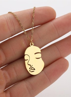 French Pattern Pendant Necklace Ins Style Clavicle Chain Des