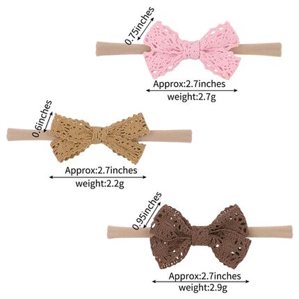 European American Lace Bow Hairband Nylon Headband Bow Hair