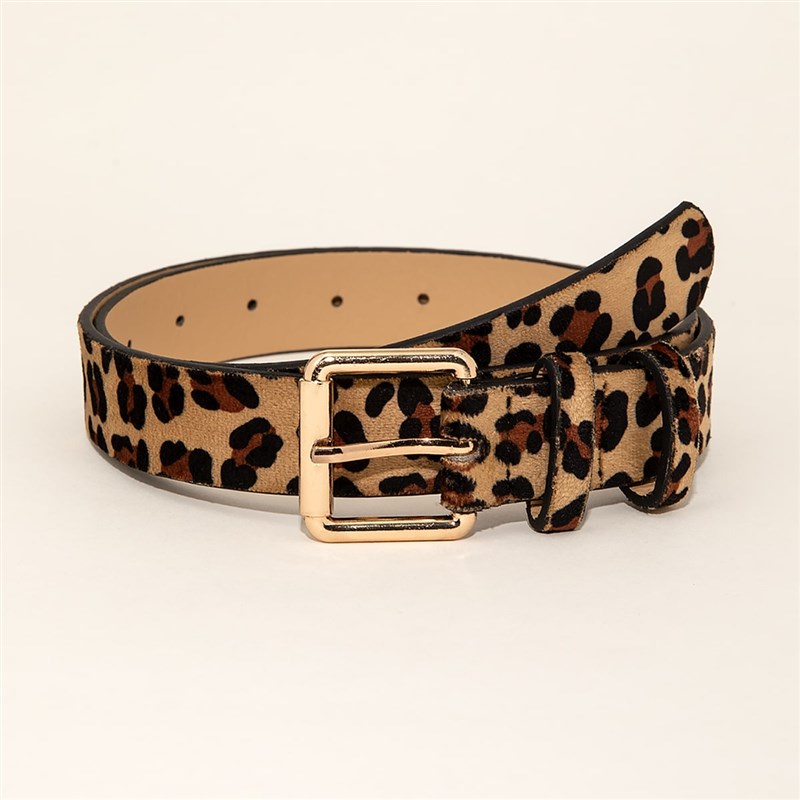 Leopard Print Pin Buckle Belt for Women Business Casual Vers