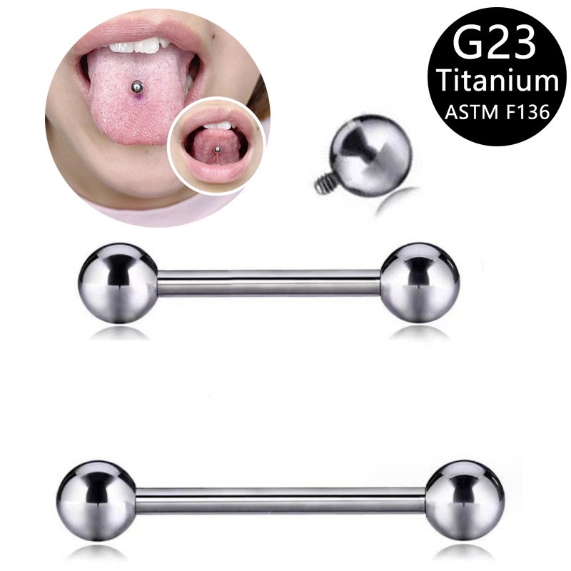 14G16mm Internal Thread Ball Tongue Stud G23 Titanium Pierci