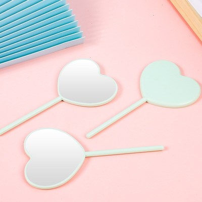 Creative HeartShaped Handheld Mirror with Candy Stick Handle