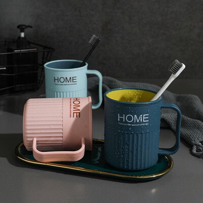 Creative Plastic Doublelayer Couple Rinse Cup for Home Use A