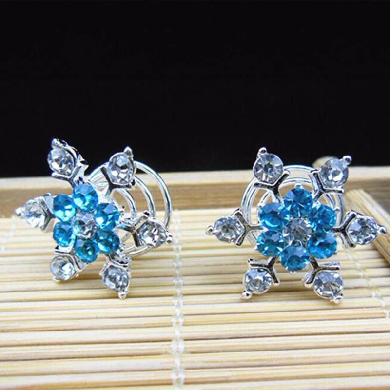 Bridal Hairstyle HeadpieceSnowflake RhinestoneSpiral ClipBri