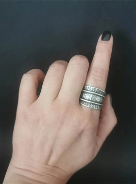 Bohemian Minimalist Abstract Hammered Ring Fashion Open Adju