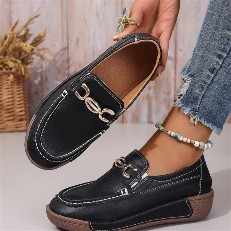 Fall 2025 European American Large Size Womens Flats Round To
