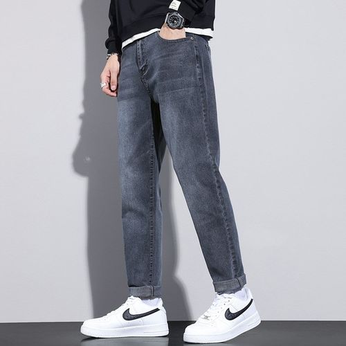Jeans Mens Winter 2025 Thickened Relaxed Straight Harem Elas