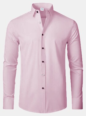 Longsleeved Shirt for Men Fourway Stretch Wrinklefree Vertic