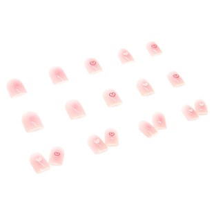 Powder Art Transparent Heartshaped Borde Wearable White Nail