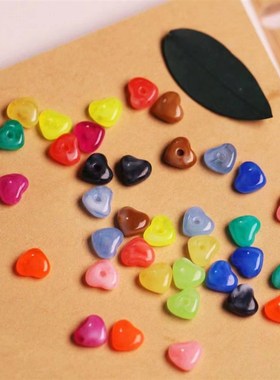 New 6MM Acrylic Heart Charms Multicolor Tongue Stud Replacem