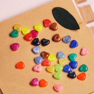 New 6MM Acrylic Heart Charms Multicolor Tongue Stud Replacem