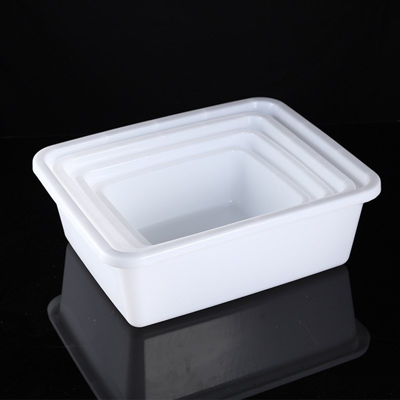 Rectangle White Storage Box Plastic Shallow Ice Tray Small B