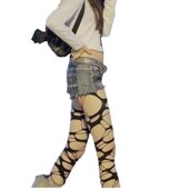 Y2K Cosplay Ripped Fishnet Sexy for Cutout Tights