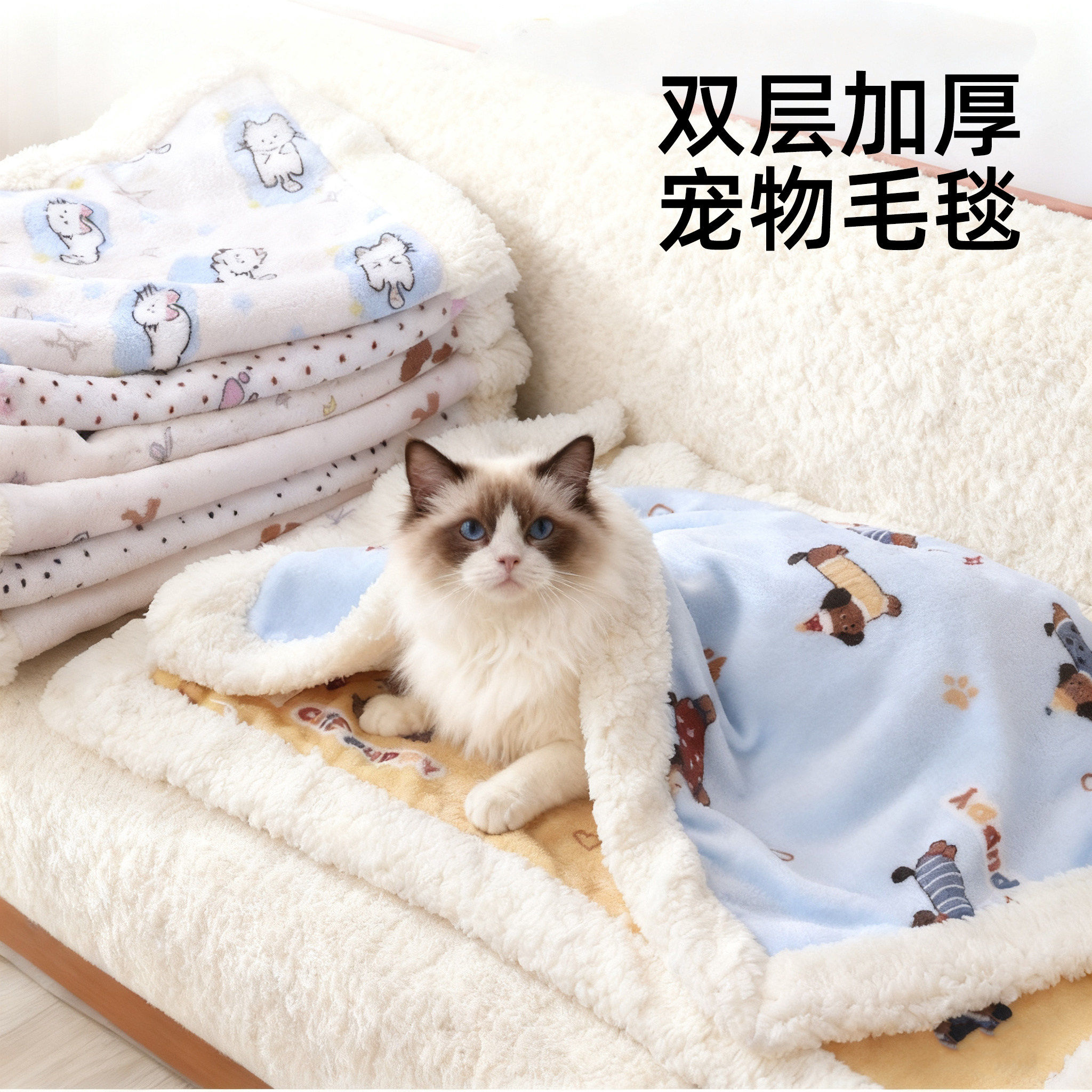 猫咪毯子宠物毛毯冬天保暖小被子小狗狗睡垫地垫地毯猫窝狗窝垫子