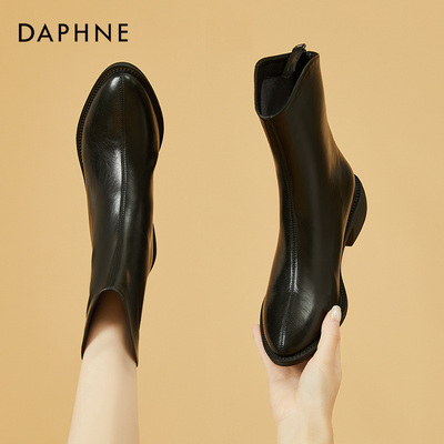 Daphne/达芙妮秋冬粗跟短靴女