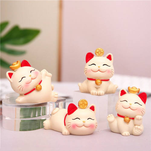 安提诺伯可爱招财猫摆件中秋礼品猫咪办公桌面车载装饰品手办生日