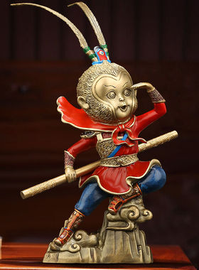 吉善堂全铜齐天大圣孙悟空摆件工艺品客厅办公室桌面装饰品生日商