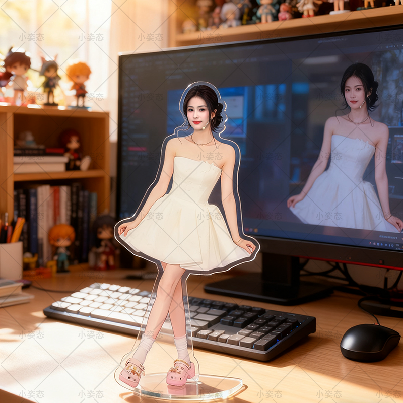 白鹿亚克力立牌小众桌面装饰