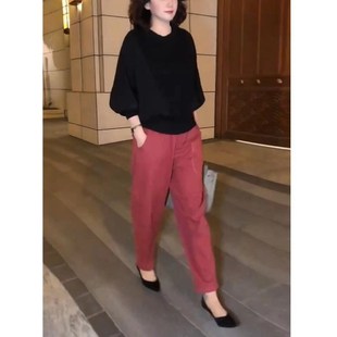 上衣休闲显瘦哈伦裤 英国chrry 减龄宽松净版 koop春季 女潮 新款