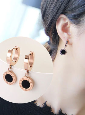 英国chrry koop高级感罗马字耳扣女潮气质耳饰不掉色个性小巧