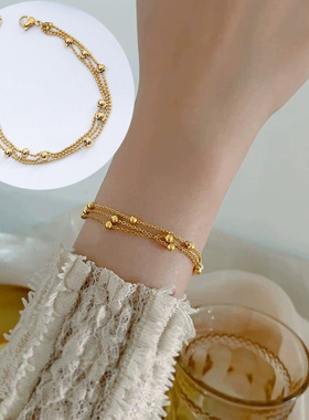 英国Chrry Koop不怕水三层钛钢手链女ins风甜酷风轻奢欧美简约