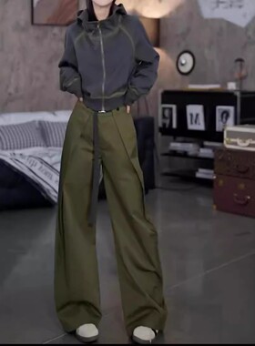 英国chrry koop秋季新款连帽短款卫衣外套个性工装裤女