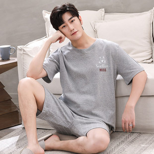全棉纯棉新款睡衣男士夏季纯棉短袖短裤休闲男款青少年家居