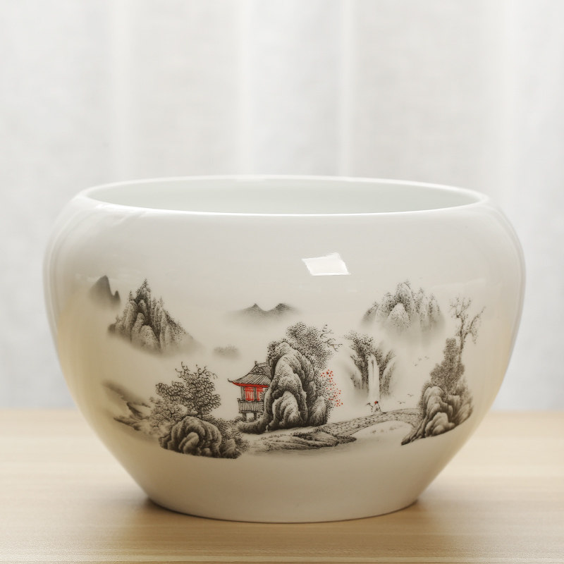 茶洗高款茶渣缸中号陶瓷器皿水培鱼缸笔洗碗水盂白瓷功夫茶具配件,餐饮具,茶道/零配,淘宝优惠券,粉丝福利购,淘宝优惠卷