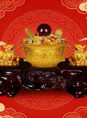 2026年新款聚宝盆摆放在家中客厅玄关店铺收银台招财摆件