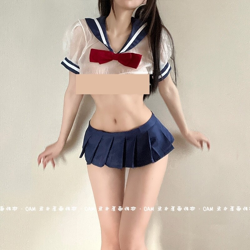 百褶超迷你jk少女制服套装纯欲cos学院风水手服
