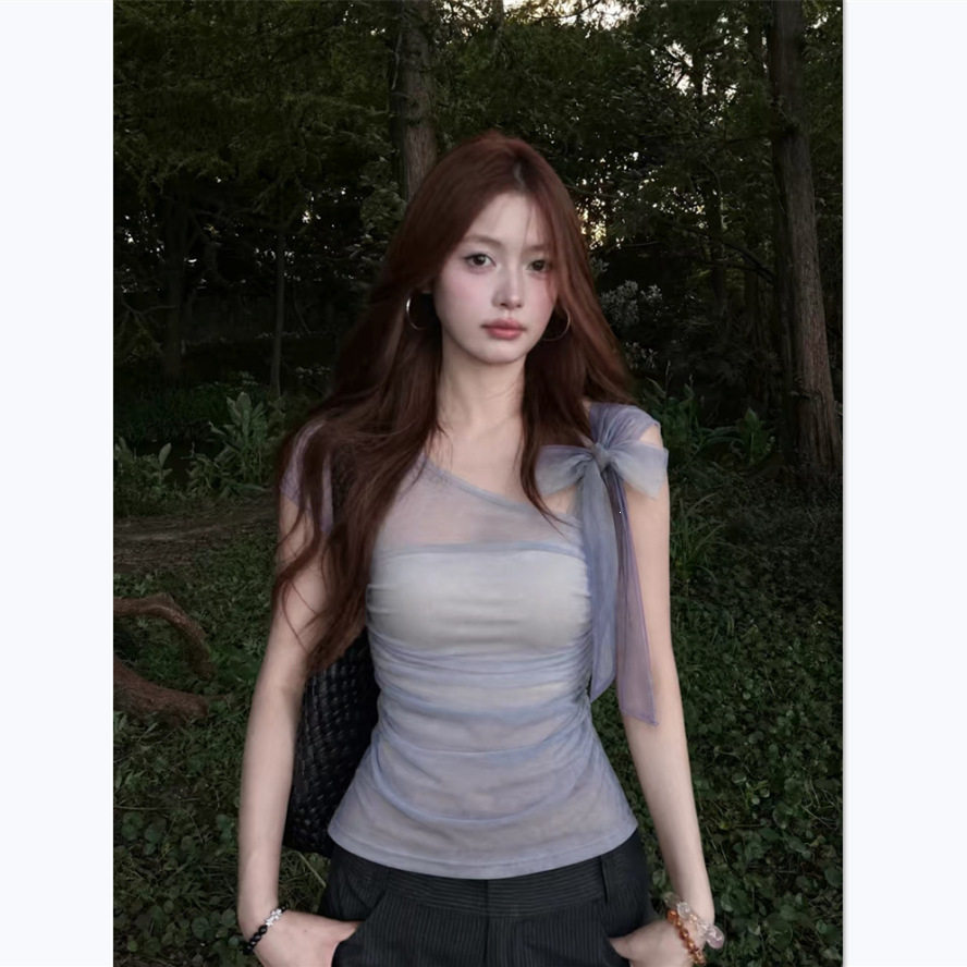 新款紫色纯欲巨好看短袖T恤女装T恤