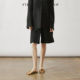 VIKTORIACHAN26SS春夏成衣系列新品 单侧不对称叠片阔腿五分短裤