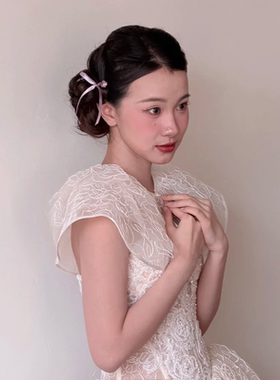 法式芭蕾风飘带紫色蝴蝶结小抓夹女2025新款高级感发夹碎发夹发饰