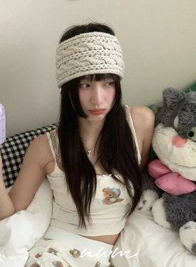 韩系宽边针织毛线发带ins风新款钩花编织麻花百搭头带头饰发饰女