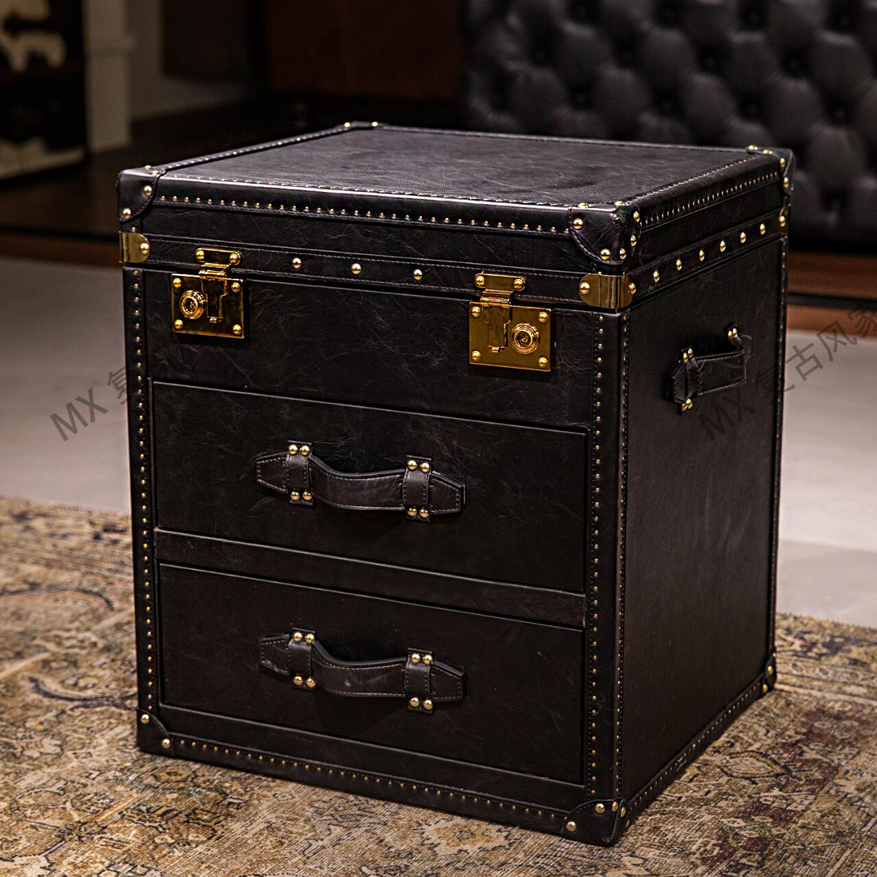 法式复古风LOFT美式箱子边几