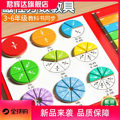 磁性分数教具三年级分子分母加减法磁吸演示器小学数学换算学习盘