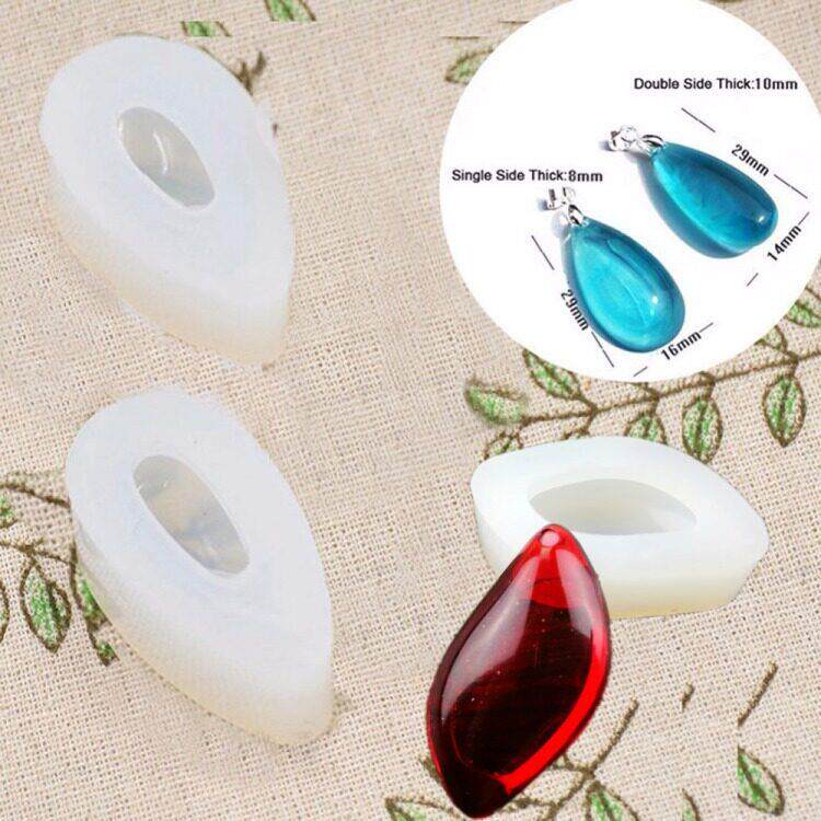 diy水晶饰品带孔吊坠项链硅胶模具水滴吊坠挂件水晶滴胶硅胶模具