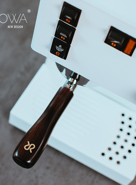 「兰奇里奥咖啡机用萃取周边」WOWA原创黑檀拼花压粉布粉无底手柄