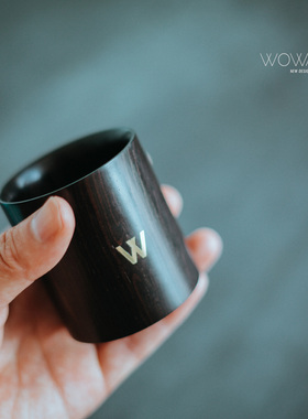 WOWA原创/咖啡豆杯黑檀木紫光檀木咖啡豆杯实木咖啡豆杯