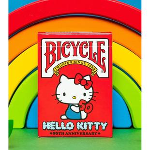 野猪校长Bicycle三丽鸥联名凯蒂猫hello Kitty魔术花切收藏扑克牌