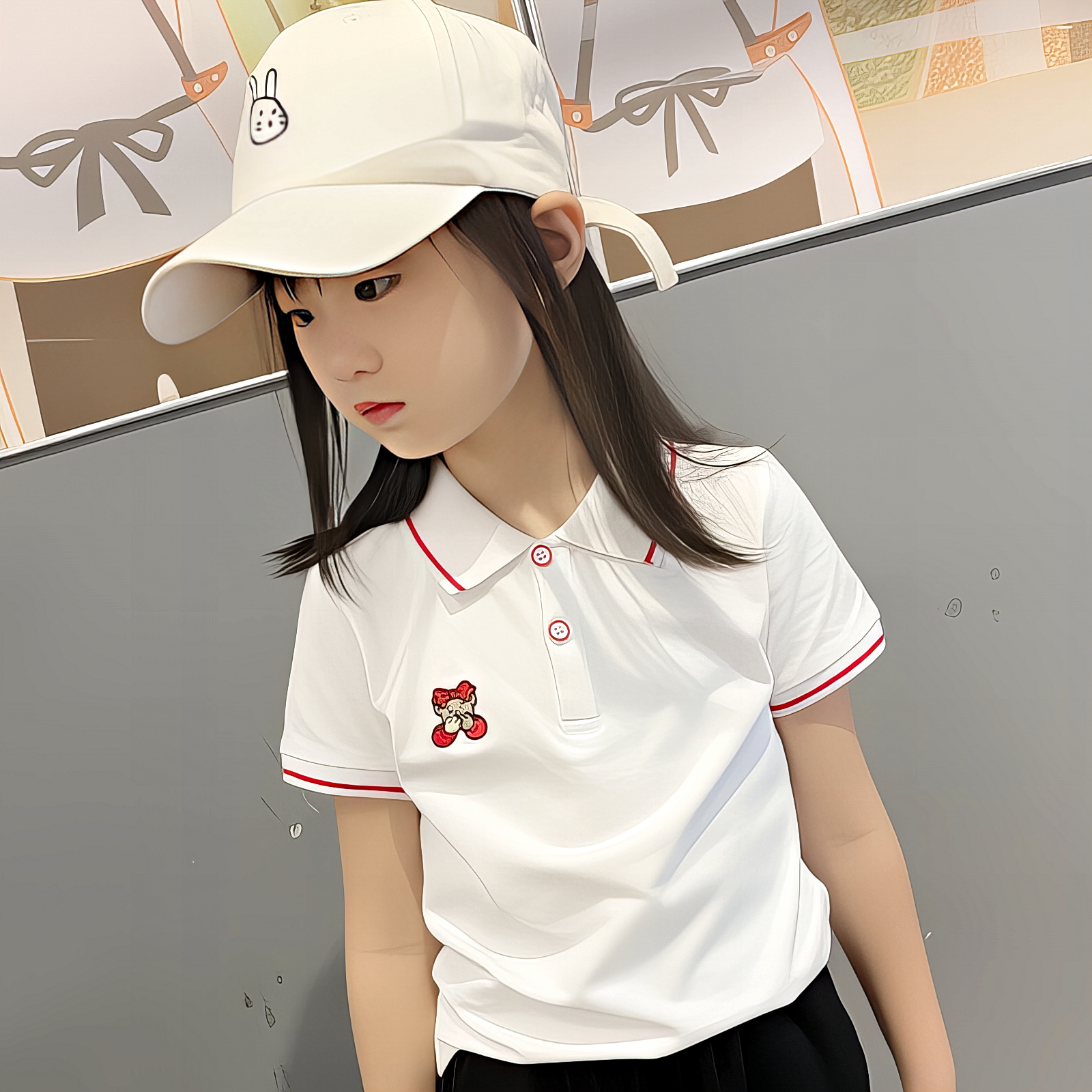 POLO衫短袖t恤2025夏闲短袖衫翻领季新款小童女童中大童夏装休
