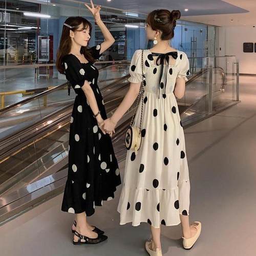 大码胖mm显瘦伪娘连衣裙遮肚男用变装cd波点印花女装大佬性感长裙