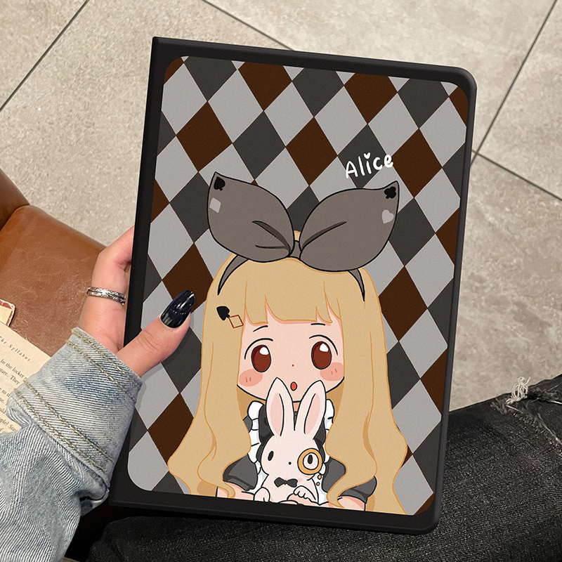 菱格女孩iPad保护套防摔硅胶软壳