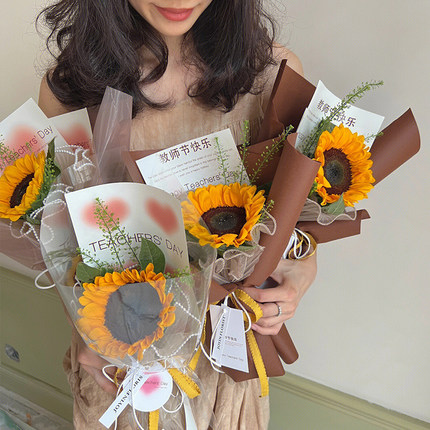 毕业季学校团购单支小花束向日葵玫瑰真鲜花速递同城配送全国花店