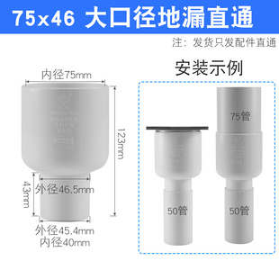 加厚PVC水管异径大小头延长直接90变50 75转50地漏变径接头46配件