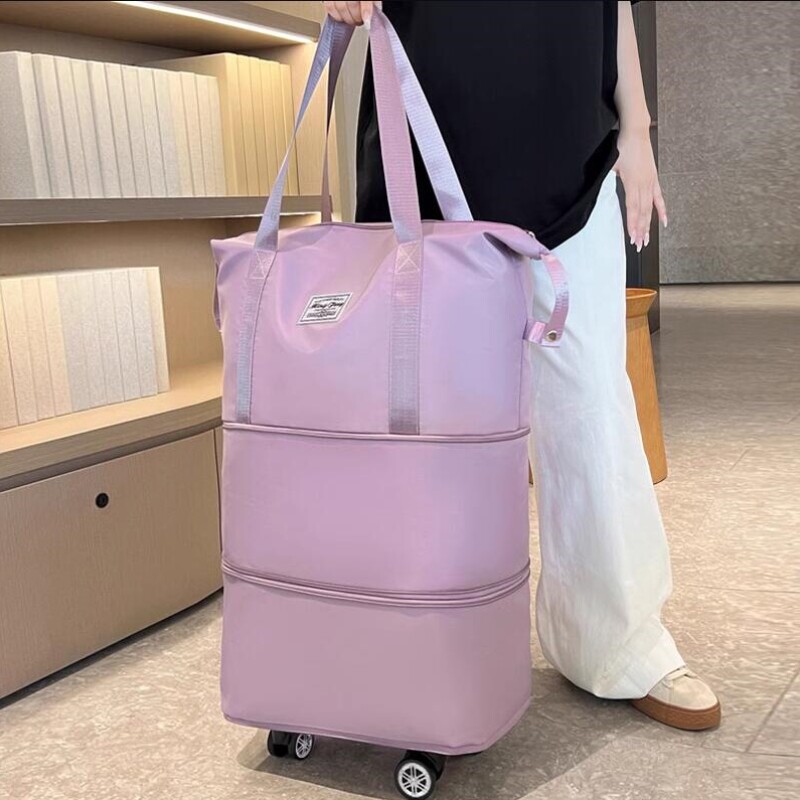 行李袋旅行包带轮子万向轮女大容量轻便折叠拉杆箱收纳带滑轮托运