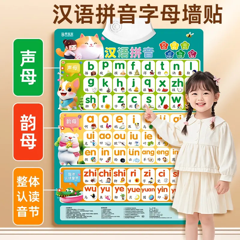 宝宝启蒙拼音韵母表点读挂图