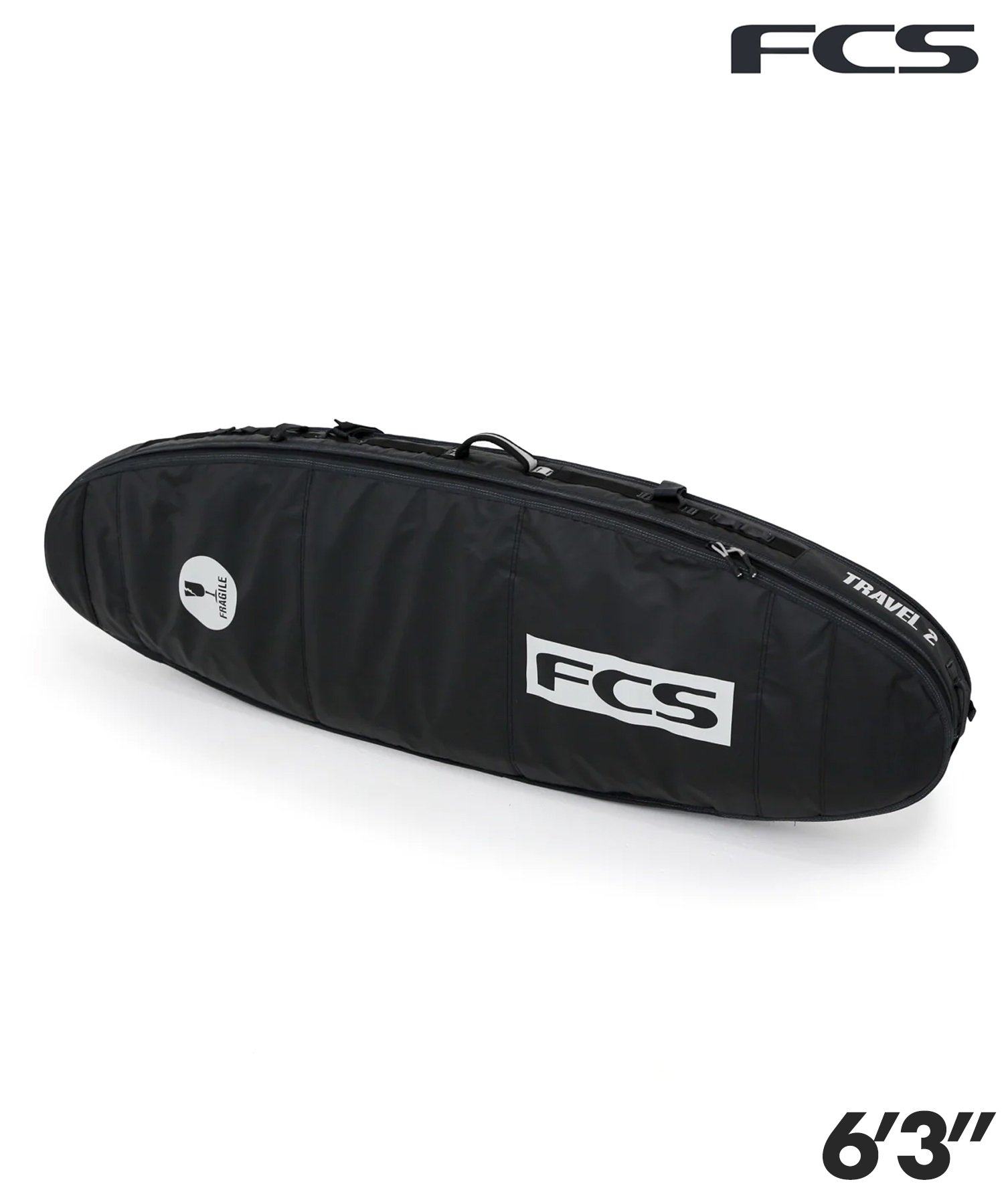 FCS HRD TRAVEL2 6'3 FUN BOARD BT2-063-FB-BGY两个冲浪者用硬箱