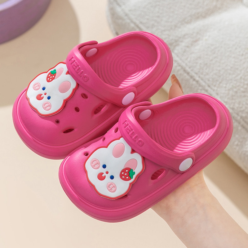 厚底踩屎感儿童拖鞋女童夏季室内家用防滑防撞可爱女孩宝宝洞洞鞋
