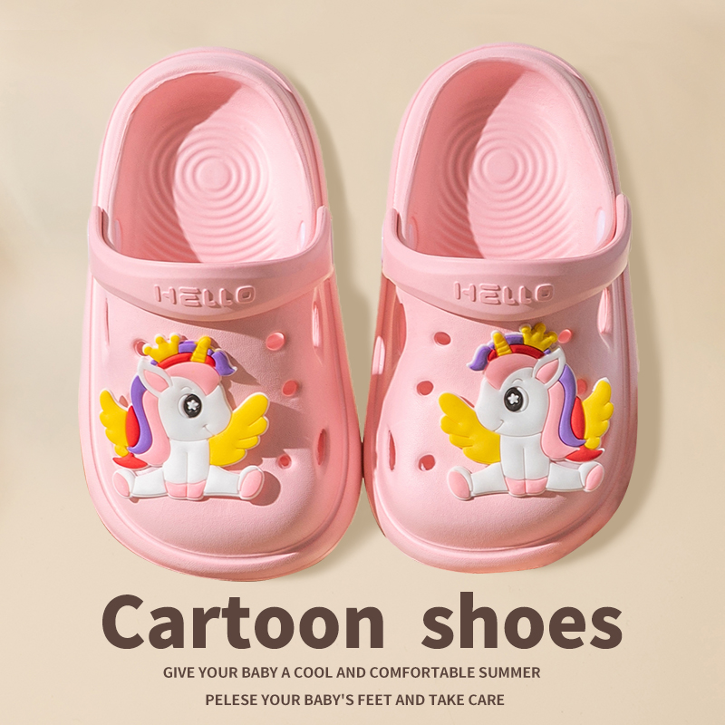 可爱独角兽儿童洞洞鞋外穿防踢
