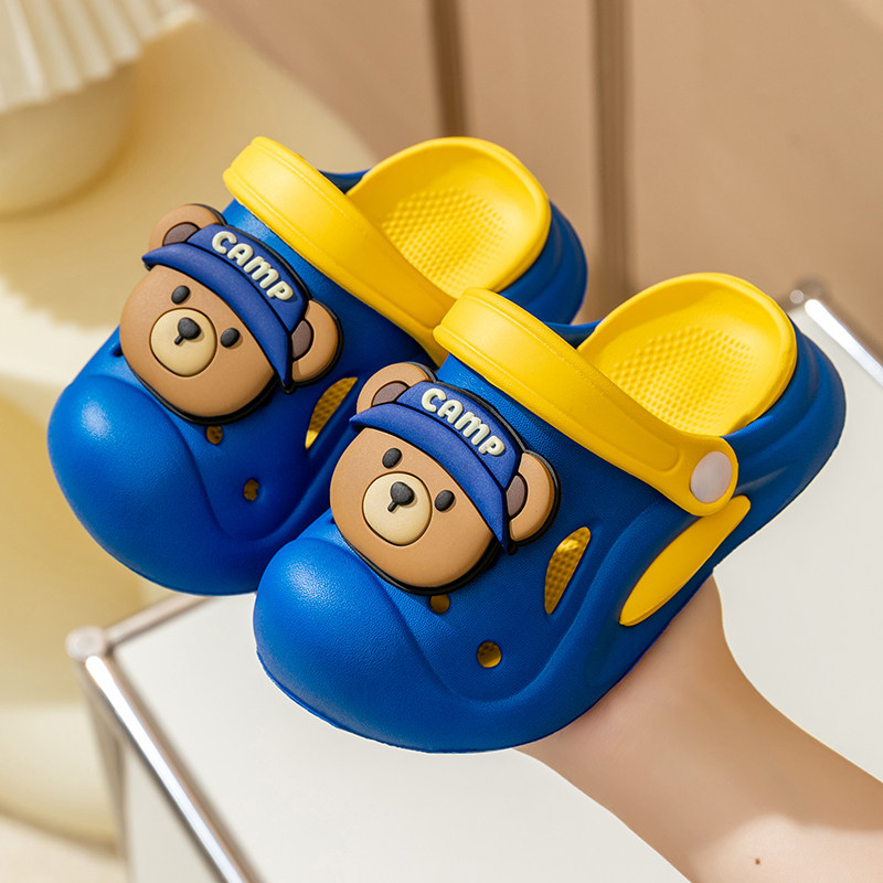 EVA包头儿童洞洞鞋男童夏季浴室内家用厚底防滑中小童宝宝凉拖鞋